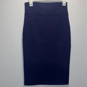 Hybrid Company Women’s Size Medium Navy Blue Pencil Skirt Knee Length Stretch